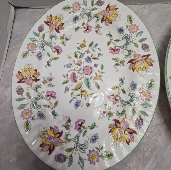 2 Haddon Hall Minton Bone China Oval Platters B-1451 13 3/4" × 10 34" B-1451 - Picture 2 of 12
